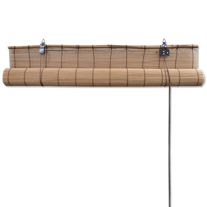 Bamboo Roller Blinds 2 pcs Brown 120 x 220 cm