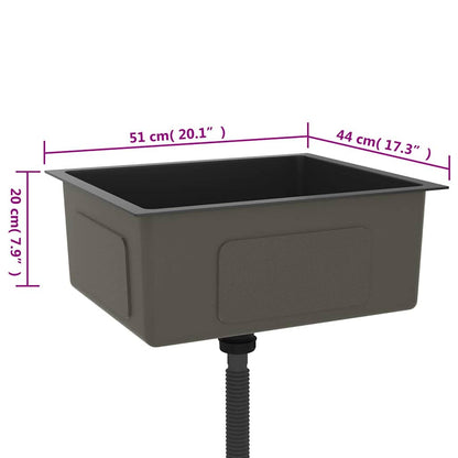 Handmade Kitchen Sink Black Stainless Steel