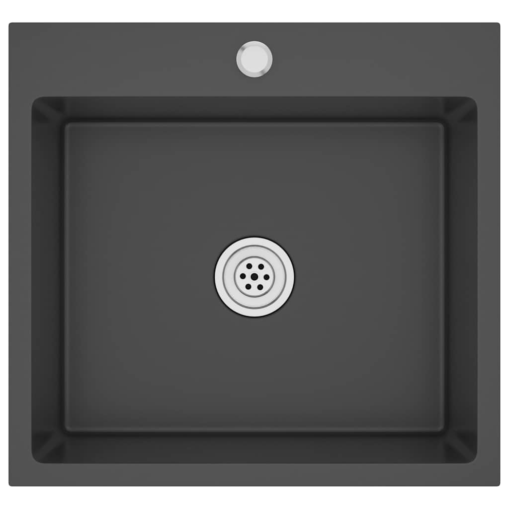 Handmade Kitchen Sink Black Stainless Steel