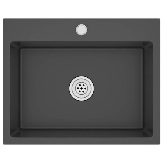 Handmade Kitchen Sink Black Stainless Steel
