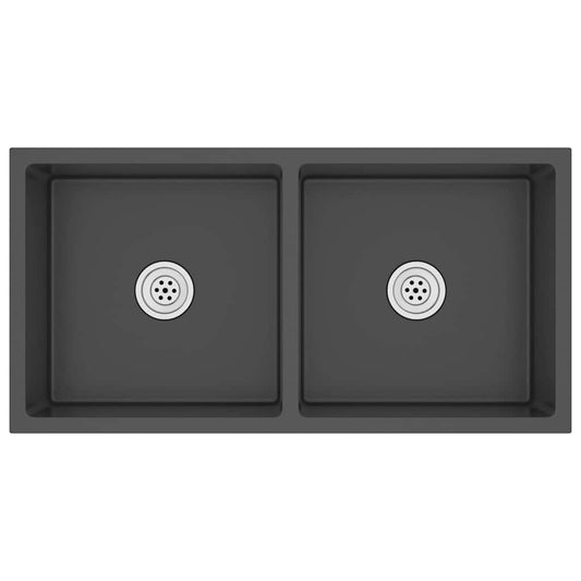 Handmade Kitchen Sink Black Stainless Steel