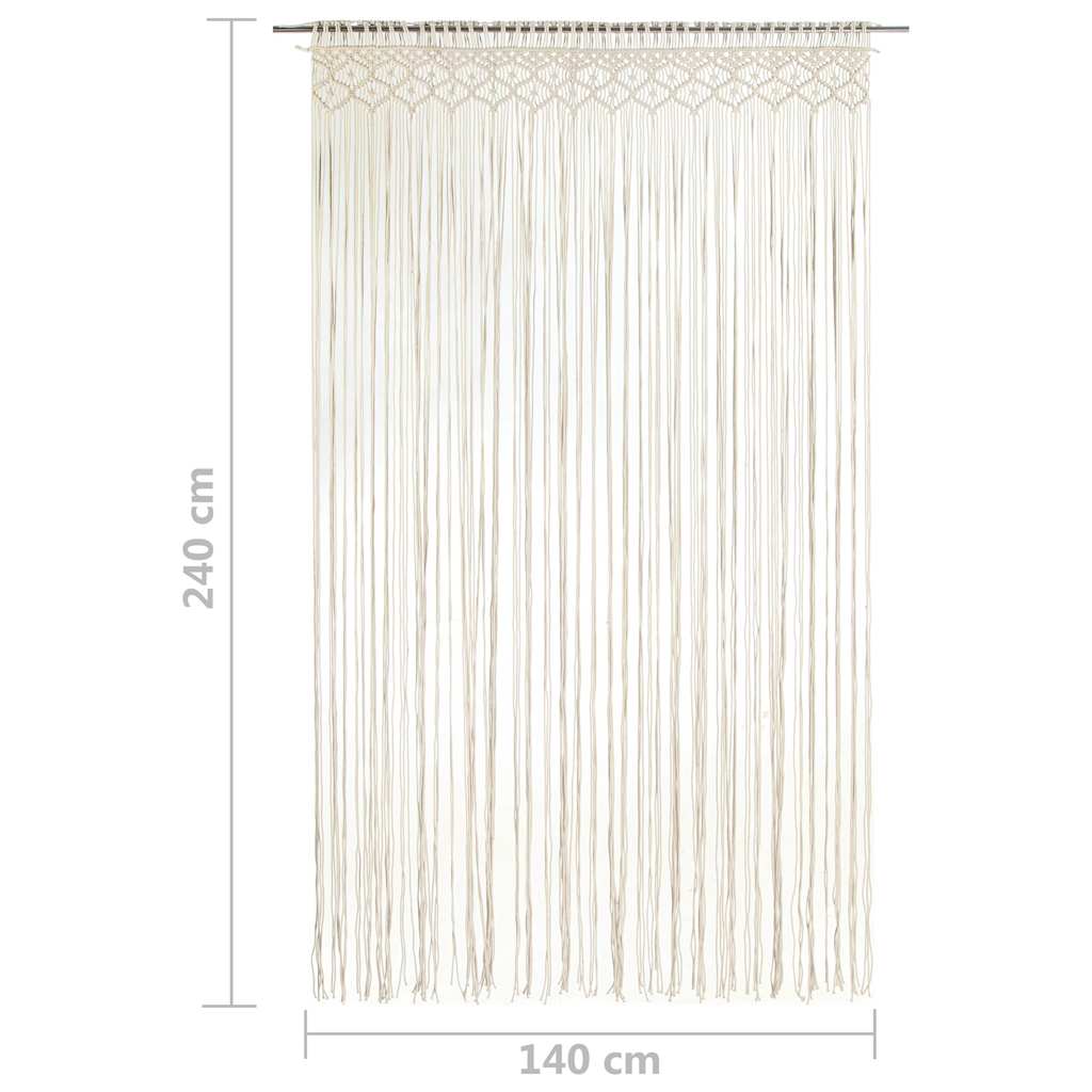 323975 vidaXL Macrame Curtain 140x240 cm Cotton