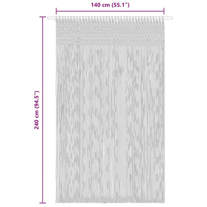Macrame Curtain Taupe 140x240 cm Cotton