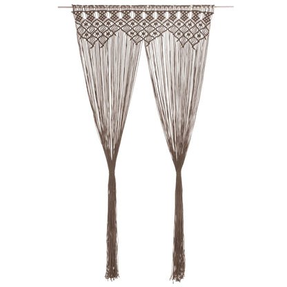Macrame Curtain Taupe 140x240 cm Cotton