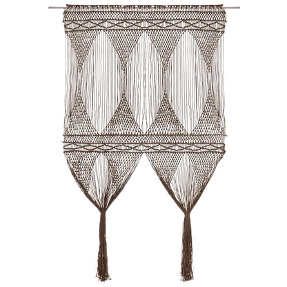 Macrame Curtain Taupe 140x240 cm Cotton