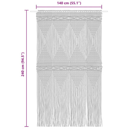 Macrame Curtain Taupe 140x240 cm Cotton