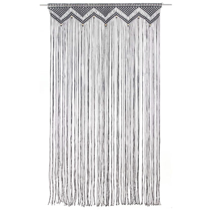 323992 vidaXL Macrame Curtain Anthracite 140x240 cm Cotton
