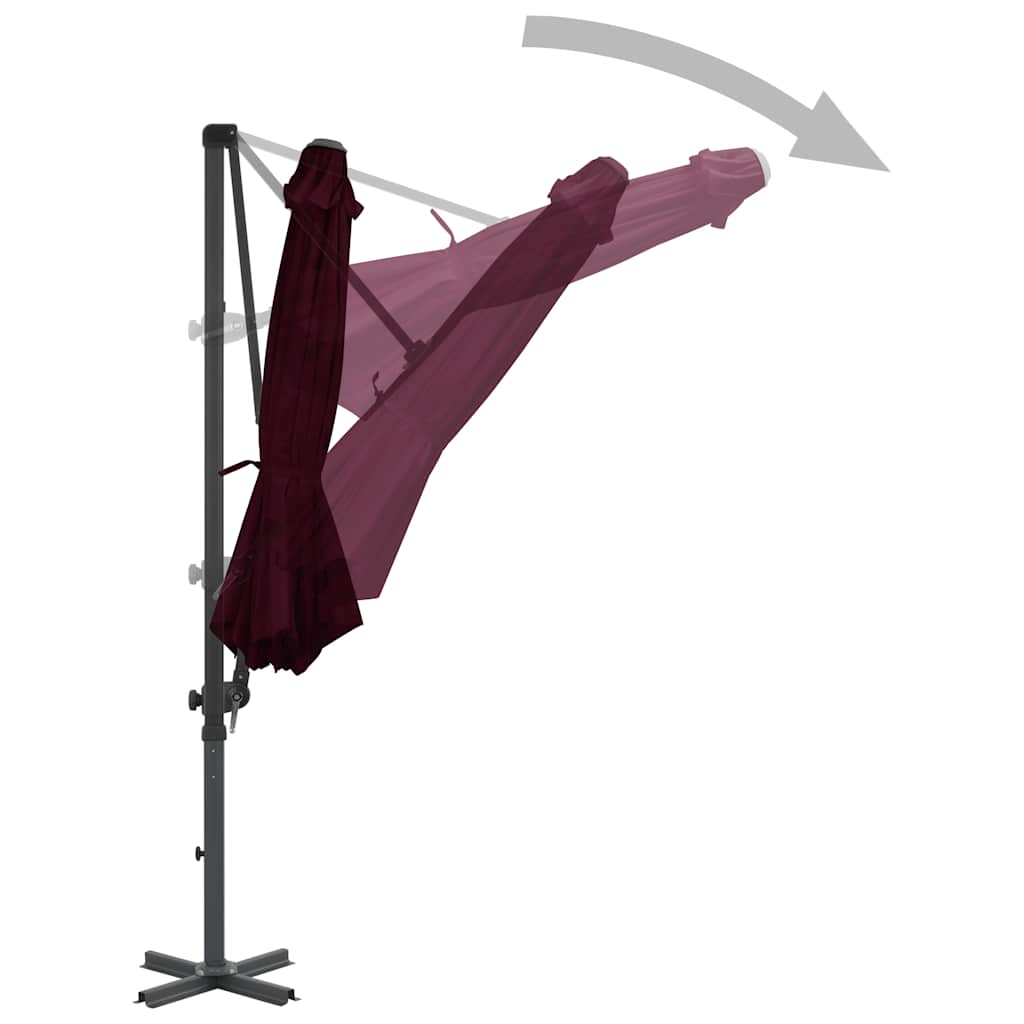 Cantilever Garden Parasol with Aluminium Pole Red 300 cm