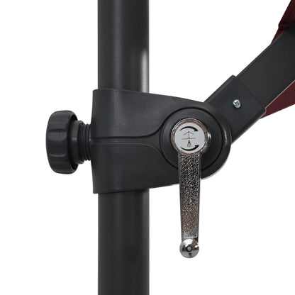 Cantilever Garden Parasol with LED lights Bordeaux Red 250x250 cm