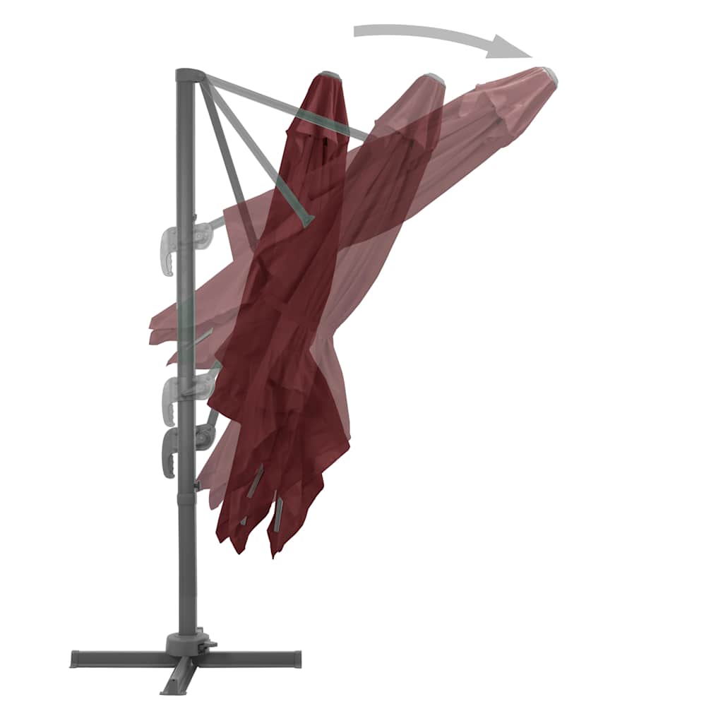 Cantilever Garden Parasol with Pole Bordeaux Red 400x300 cm