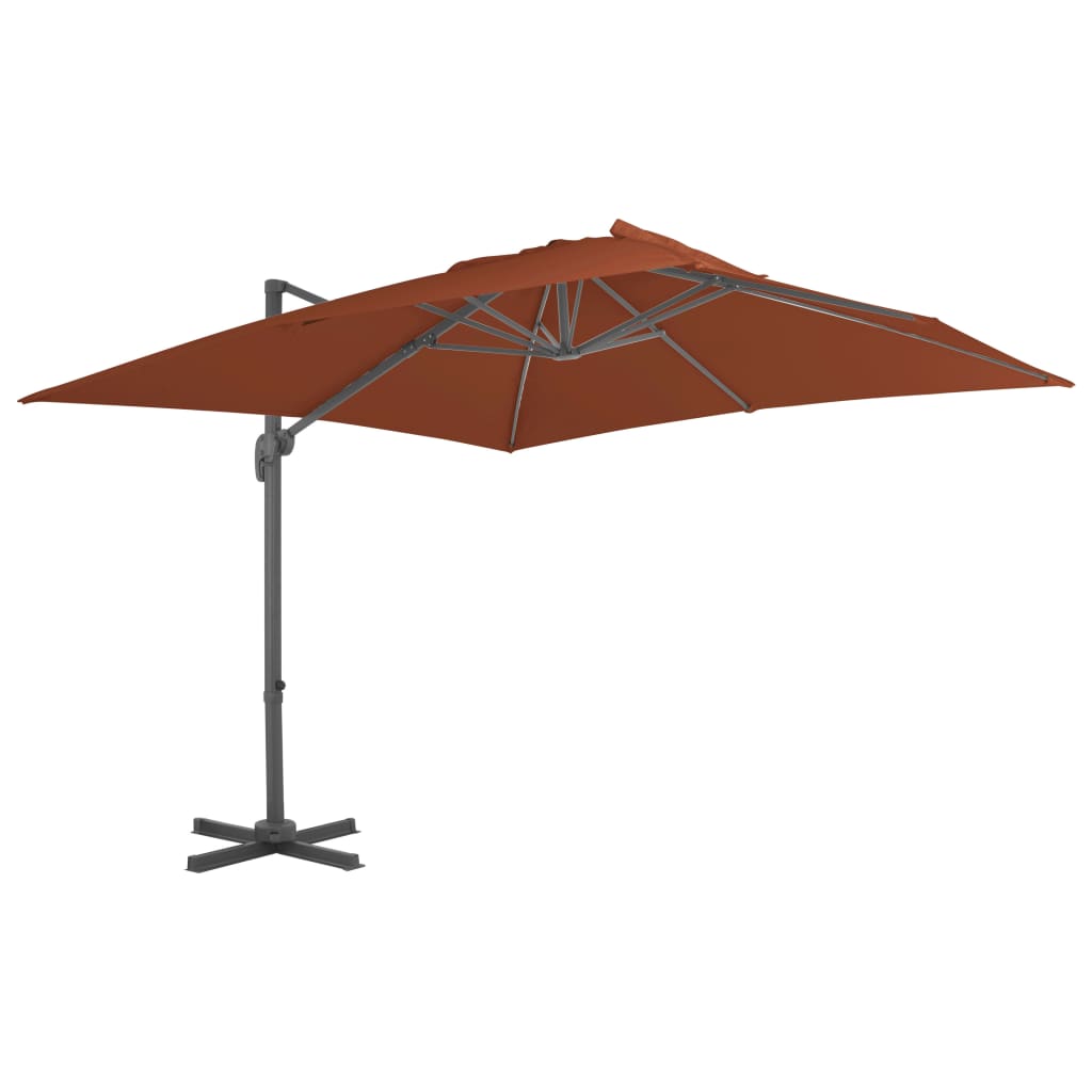 Cantilever Garden Parasol with Aluminium Pole Terracotta 400x300 cm