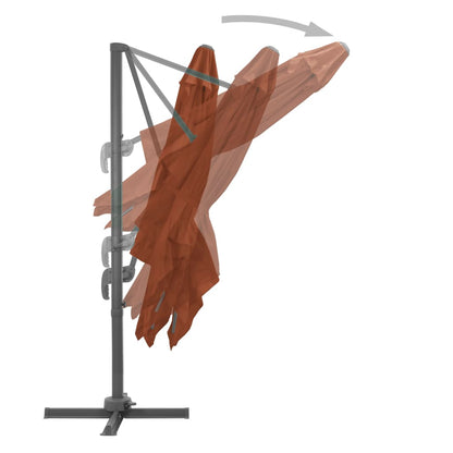 Cantilever Garden Parasol with Aluminium Pole Terracotta 400x300 cm