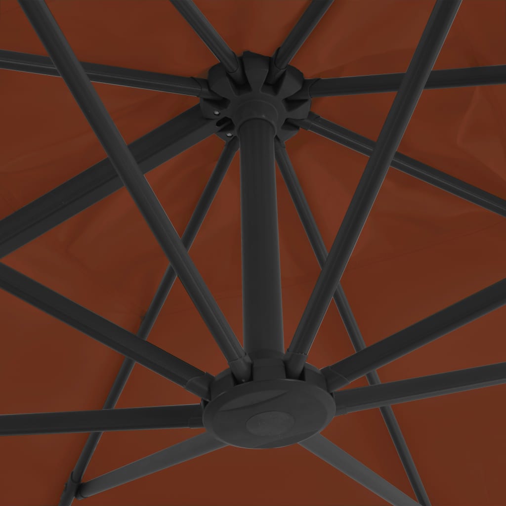 Cantilever Garden Parasol with Aluminium Pole Terracotta 400x300 cm