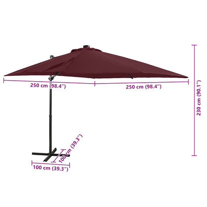 Cantilever Garden Parasol | Bordeaux Red