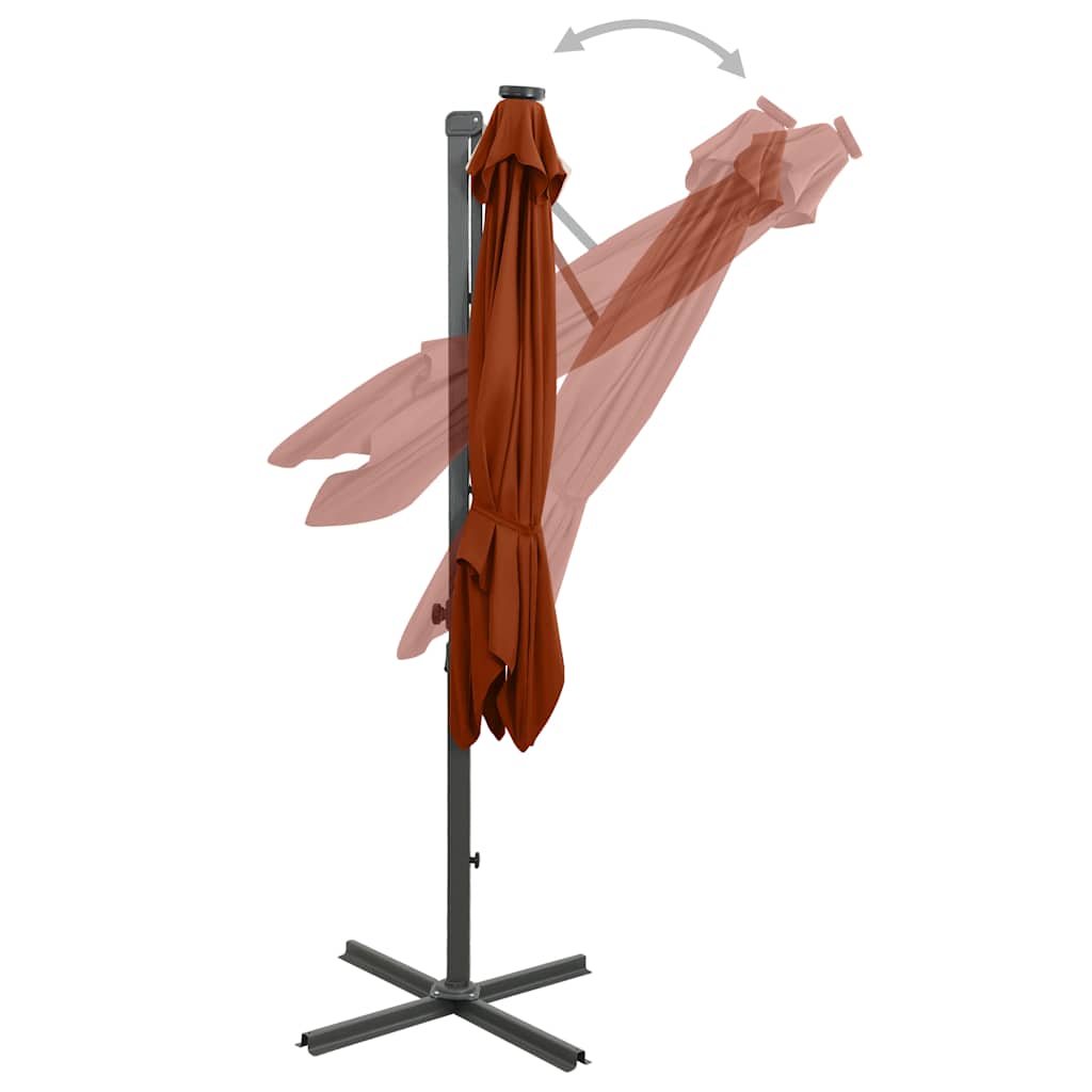 Cantilever Garden Parasol | Terracotta | Polyester, Aluminium | Large