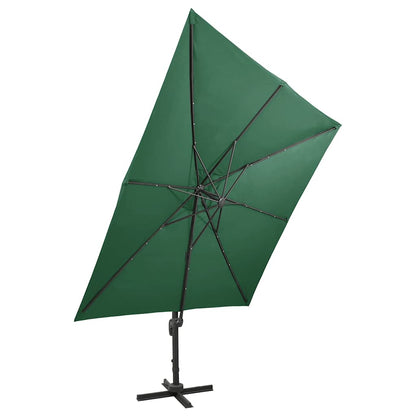 Cantilever Garden Parasol | Green | Polyester | Large | Rotatable