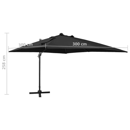 Cantilever Garden Parasol | Black | Polyester, Aluminium | 3m Diameter