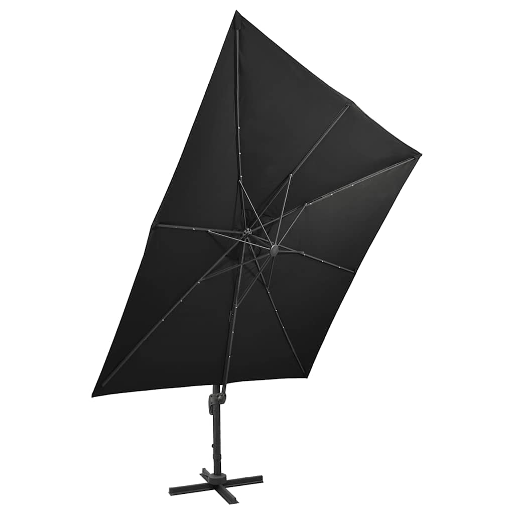 Cantilever Garden Parasol | Black | Polyester, Aluminium | 3m Diameter