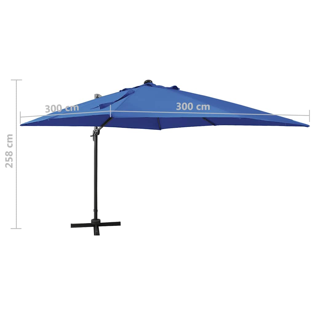 Cantilever Garden Parasol | Azure Blue | Polyester, Aluminium | Large