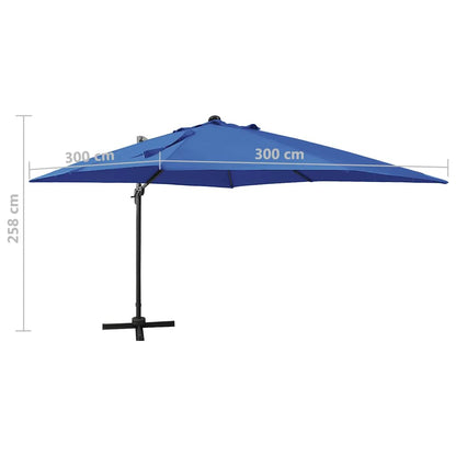 Cantilever Garden Parasol | Azure Blue | Polyester, Aluminium | Large