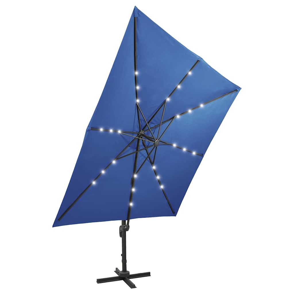 Cantilever Garden Parasol | Azure Blue | Polyester, Aluminium | Large