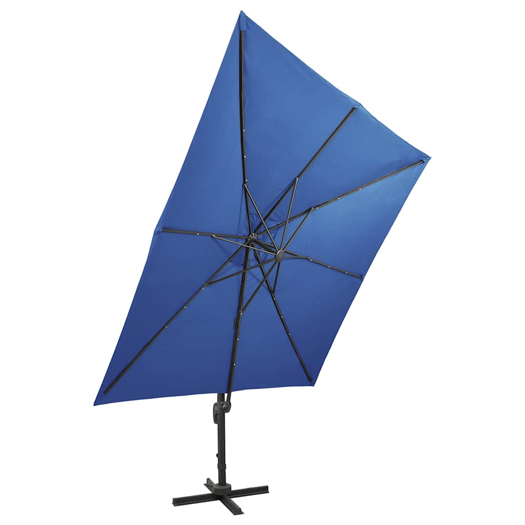 Cantilever Garden Parasol | Azure Blue | Polyester, Aluminium | Large