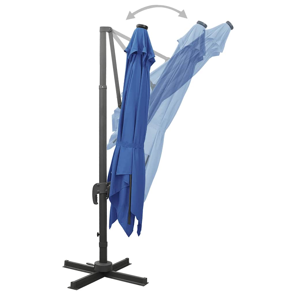 Cantilever Garden Parasol | Azure Blue | Polyester, Aluminium | Large