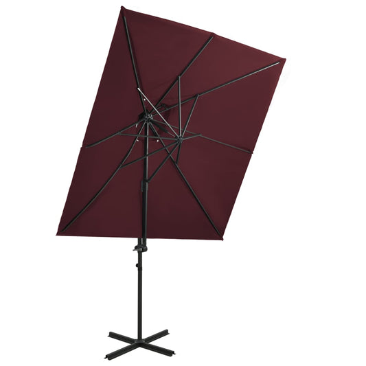 Cantilever Garden Parasol | Bordeaux Red | Aluminium, Polyester