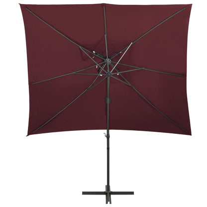 Cantilever Garden Parasol | Bordeaux Red | Aluminium, Polyester
