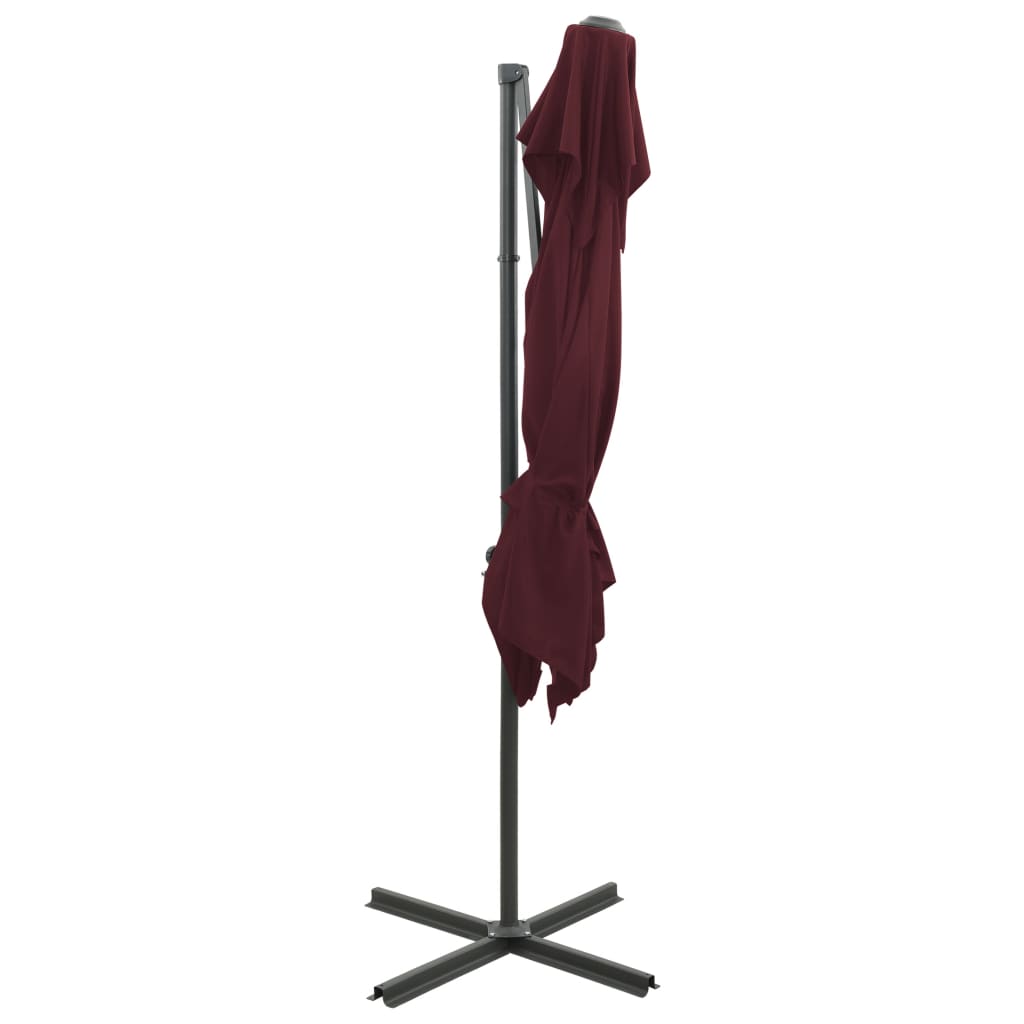 Cantilever Garden Parasol | Bordeaux Red | Aluminium, Polyester