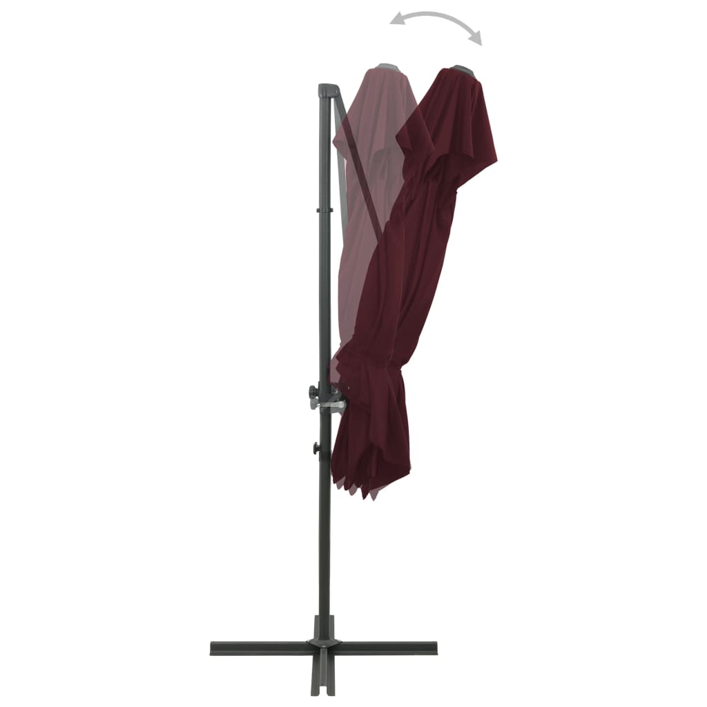 Cantilever Garden Parasol | Bordeaux Red | Aluminium, Polyester