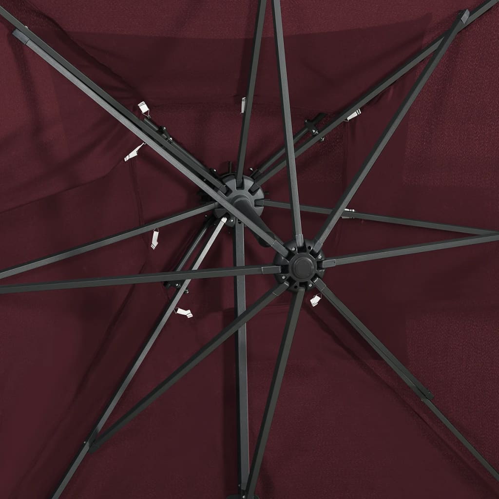 Cantilever Garden Parasol | Bordeaux Red | Aluminium, Polyester