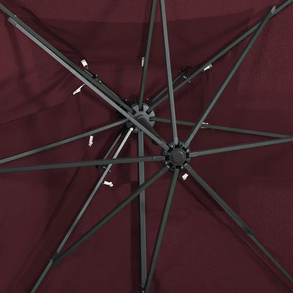 Cantilever Garden Parasol | Bordeaux Red | Aluminium, Polyester
