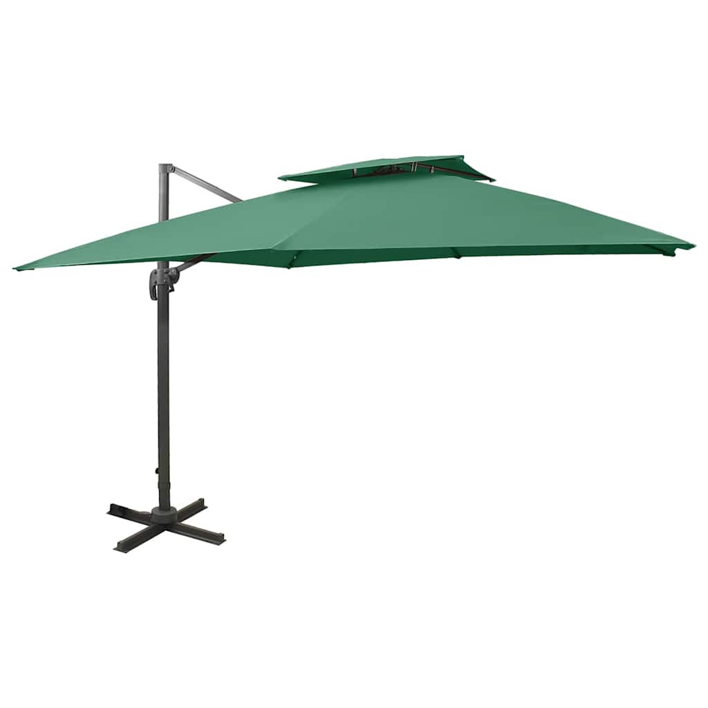 Cantilever Garden Parasol | Green | Polyester | Large | Tiltable