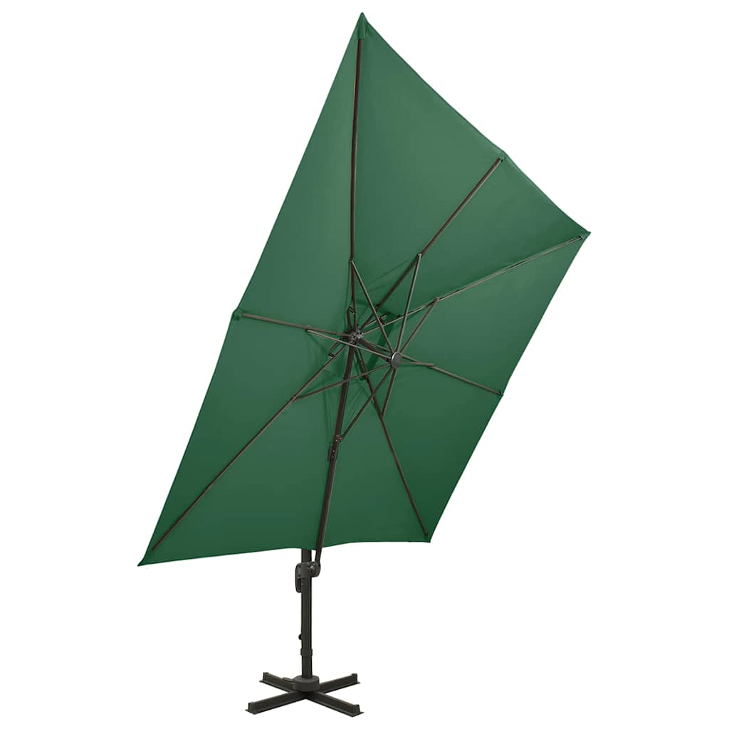 Cantilever Garden Parasol | Green | Polyester | Large | Tiltable