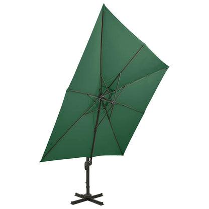 Cantilever Garden Parasol | Green | Polyester | Large | Tiltable
