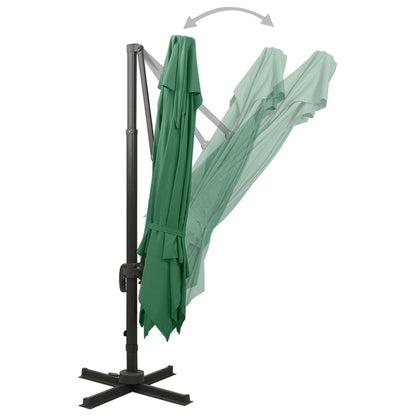 Cantilever Garden Parasol | Green | Polyester | Large | Tiltable