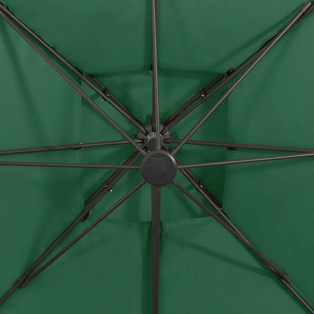 Cantilever Garden Parasol | Green | Polyester | Large | Tiltable