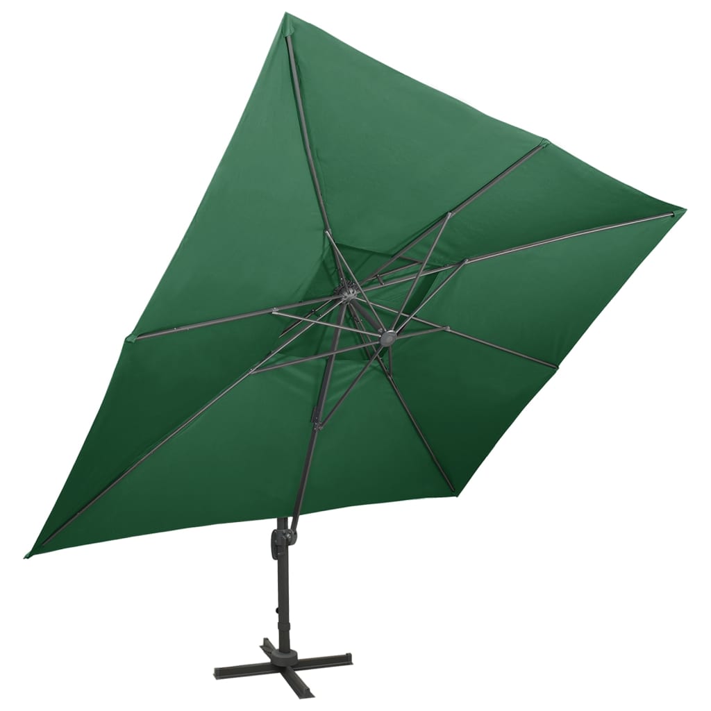 Cantilever Garden Parasol with Double Top Green 400x300 cm