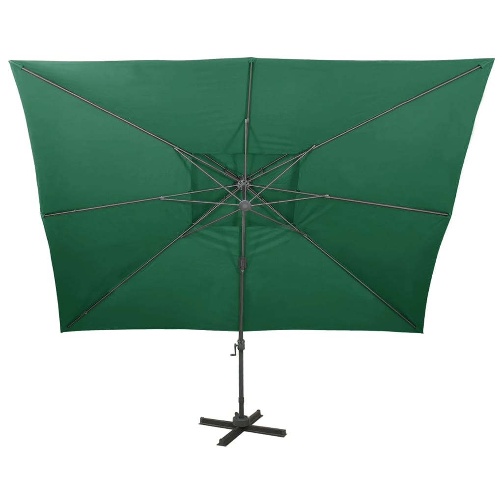 Cantilever Garden Parasol with Double Top Green 400x300 cm