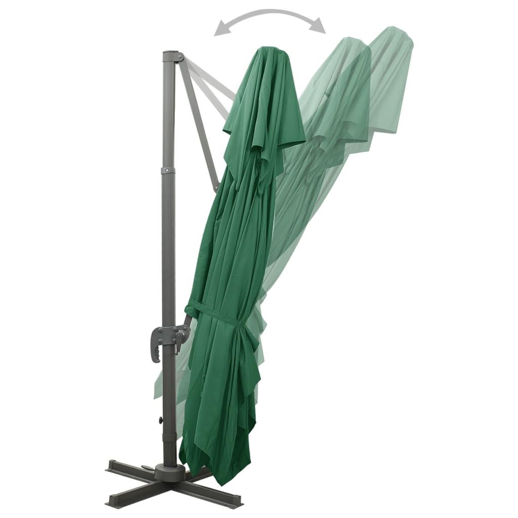 Cantilever Garden Parasol with Double Top Green 400x300 cm