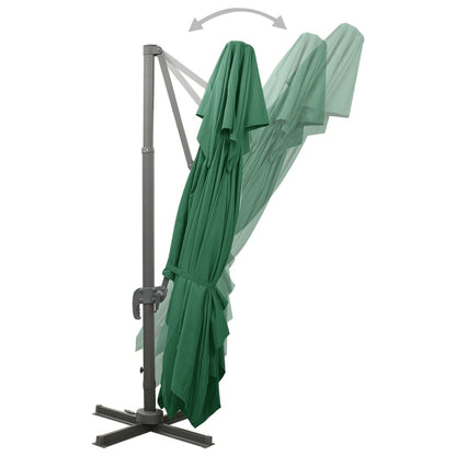 Cantilever Garden Parasol with Double Top Green 400x300 cm