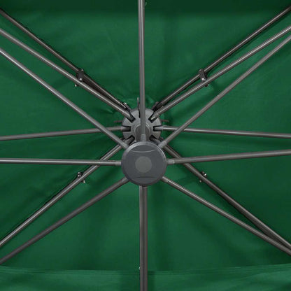 312371 vidaXL Cantilever Garden Parasol with Double Top Green 400x300 cm