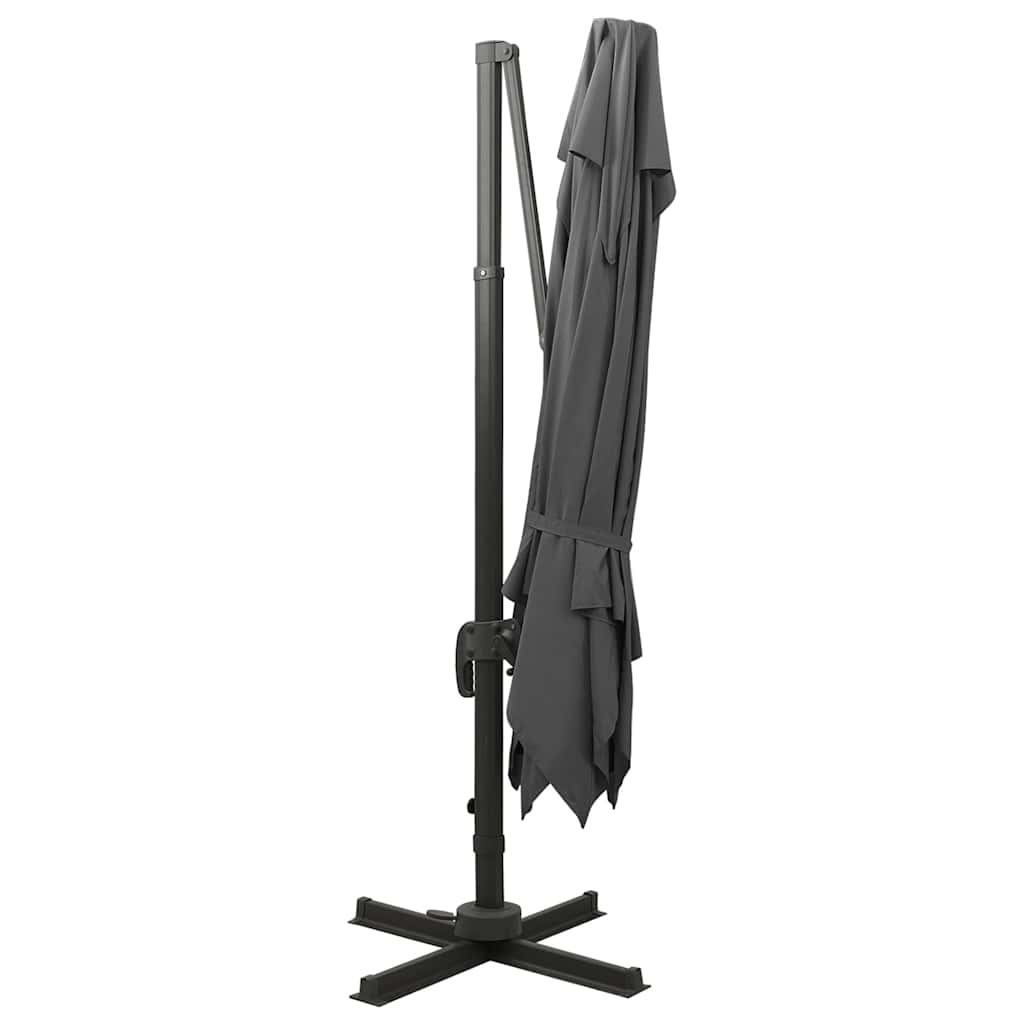 312372 vidaXL Cantilever Garden Parasol with Double Top 300x300 cm Anthracite