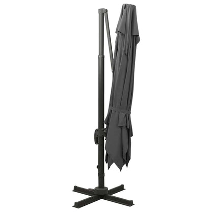 312372 vidaXL Cantilever Garden Parasol with Double Top 300x300 cm Anthracite