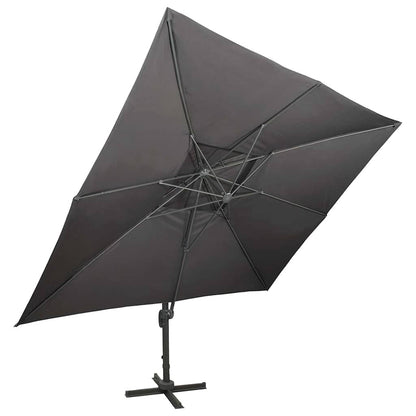 312373 vidaXL Cantilever Garden Parasol with Double Top Anthracite 400x300 cm