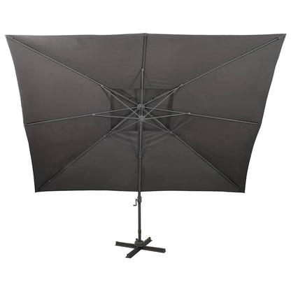 312373 vidaXL Cantilever Garden Parasol with Double Top Anthracite 400x300 cm
