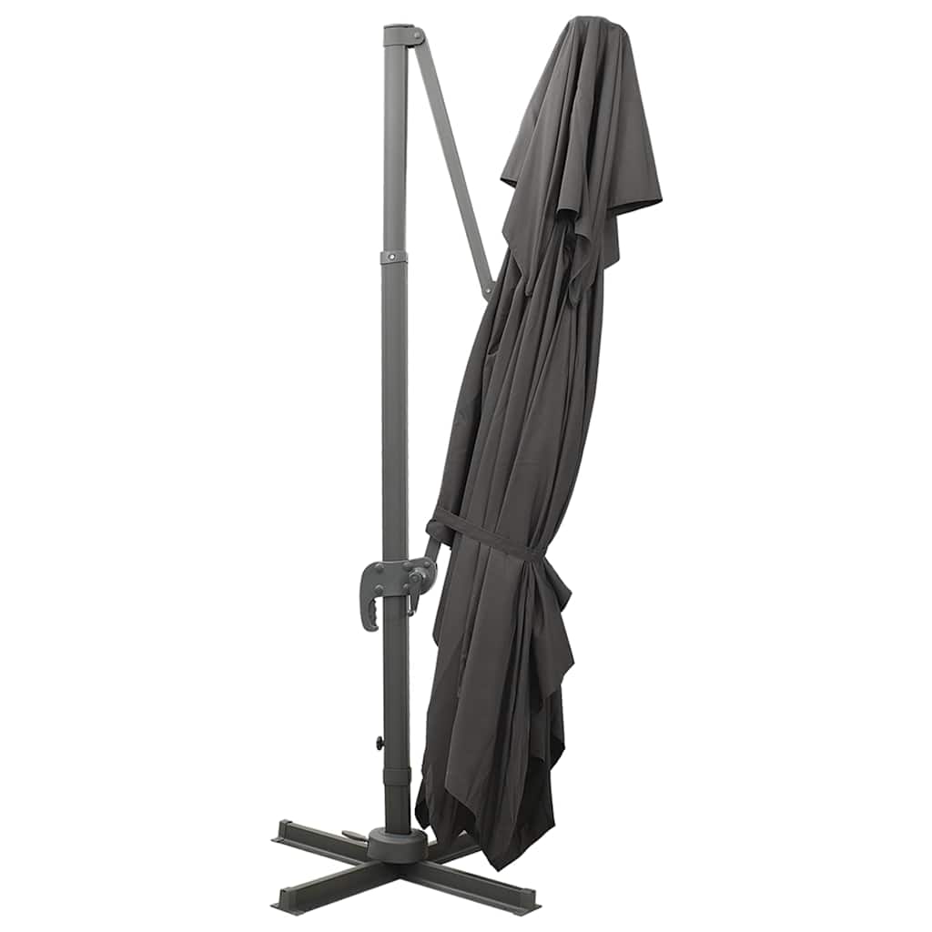 312373 vidaXL Cantilever Garden Parasol with Double Top Anthracite 400x300 cm