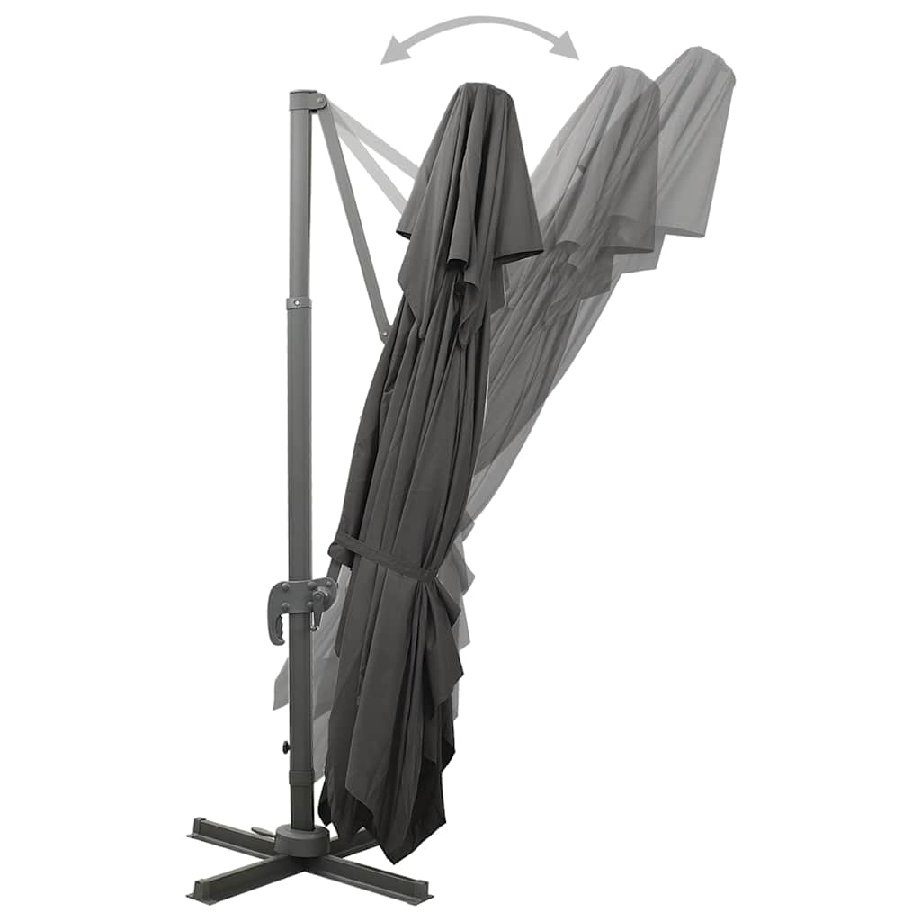 312373 vidaXL Cantilever Garden Parasol with Double Top Anthracite 400x300 cm