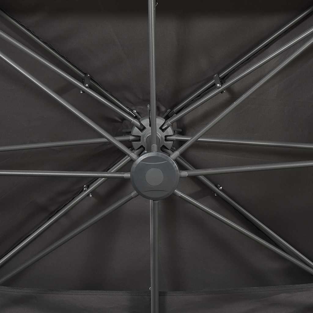312373 vidaXL Cantilever Garden Parasol with Double Top Anthracite 400x300 cm